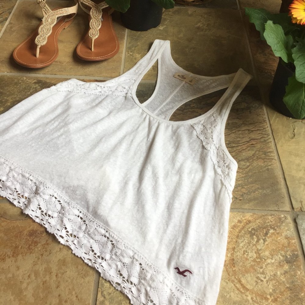 Hollister Flowy BoHo Tank W/Lace Trim (like NEW) - Picture 15 of 16